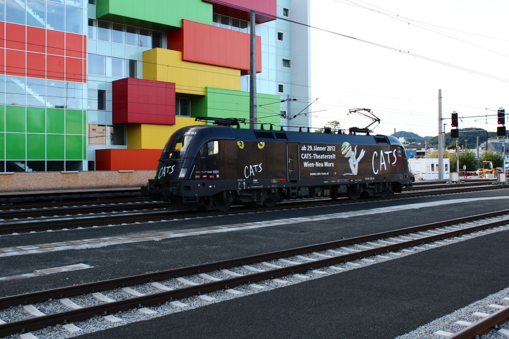 1116 153-6 der  CATS -Taurus am 13. Juli 2012 im Salzburger Hauptbahhof. Die Lok
war anl��lich des Bahnhfestes  175 Jahre �BB  in Salzburg ausgestellt.