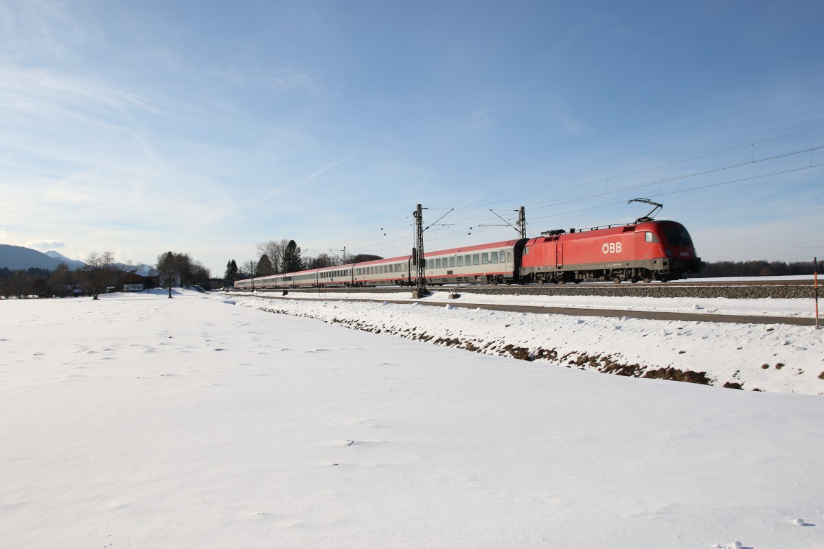 1016 011-9 am 31. Januar 2015 bei �bersee am Chiemsee.