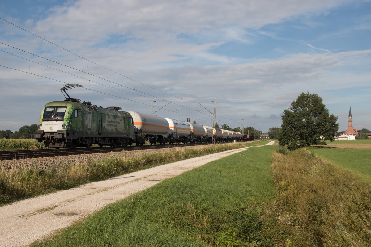 1016 023 die  Green Points  aus Salzburg kommend am 2. August 2015 bei �bersee.