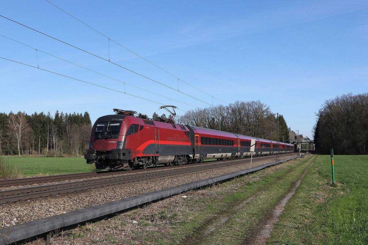 1116 209 auf dem Weg nach Innsbruck am 20. M�rz 2024 bei Brannenburg.