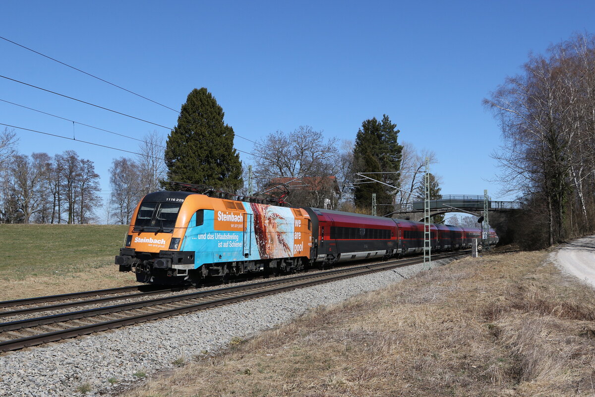 1116 229  Steinbach  war am 23. M�rz 2022 bei �bersee am Chiemsee auf dem Weg nach Kufstein.