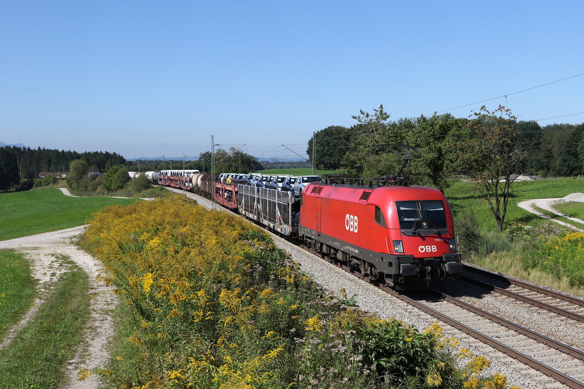 1116 271 war am 9. September 2020 bei Grabenst�tt im Chiemgau mit einem Mischer in Richtung Salzburg unterwegs.