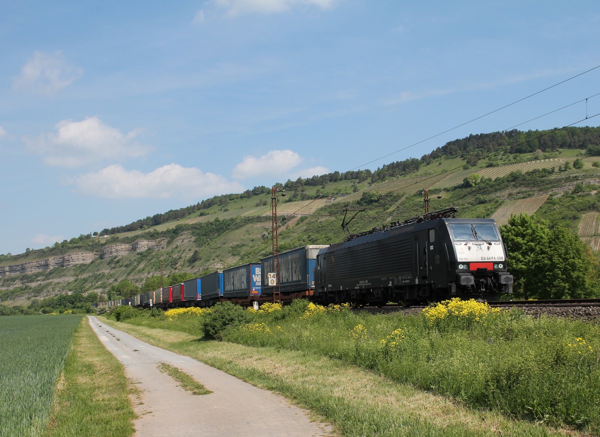 189 908-7 am 14. Mai 2015 bei Th�ngersheim am Main.