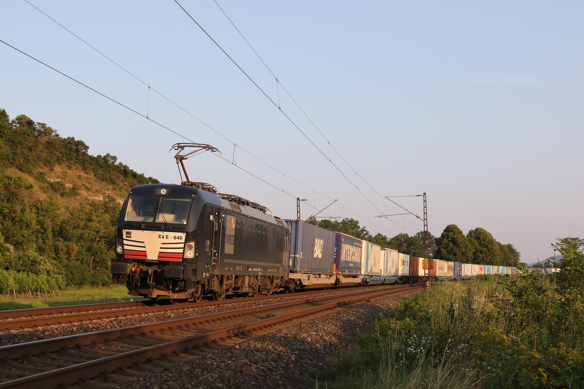 193 646 mit einem  KLV  aus W�rzburg kommend am 23. Juli 2021 bei Himmelstadt am Main.
