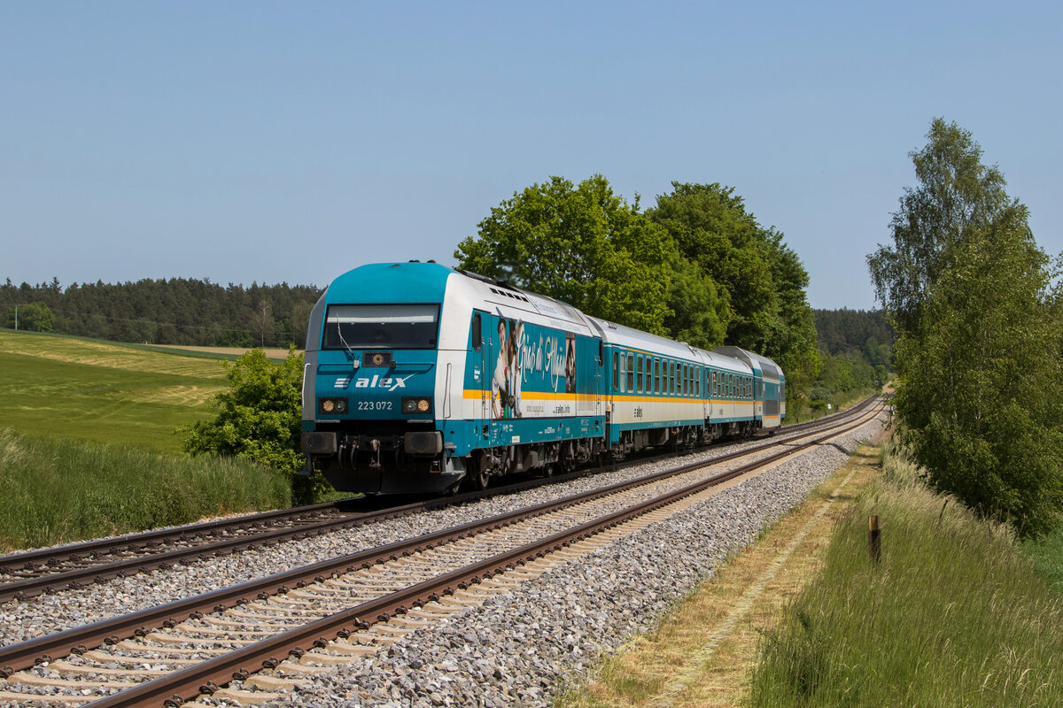 223 072  Gria� die Allg�u  war am 28. Mai 2023 bei Naabdemenreuth auf dem Weg nach Marktredwitz.