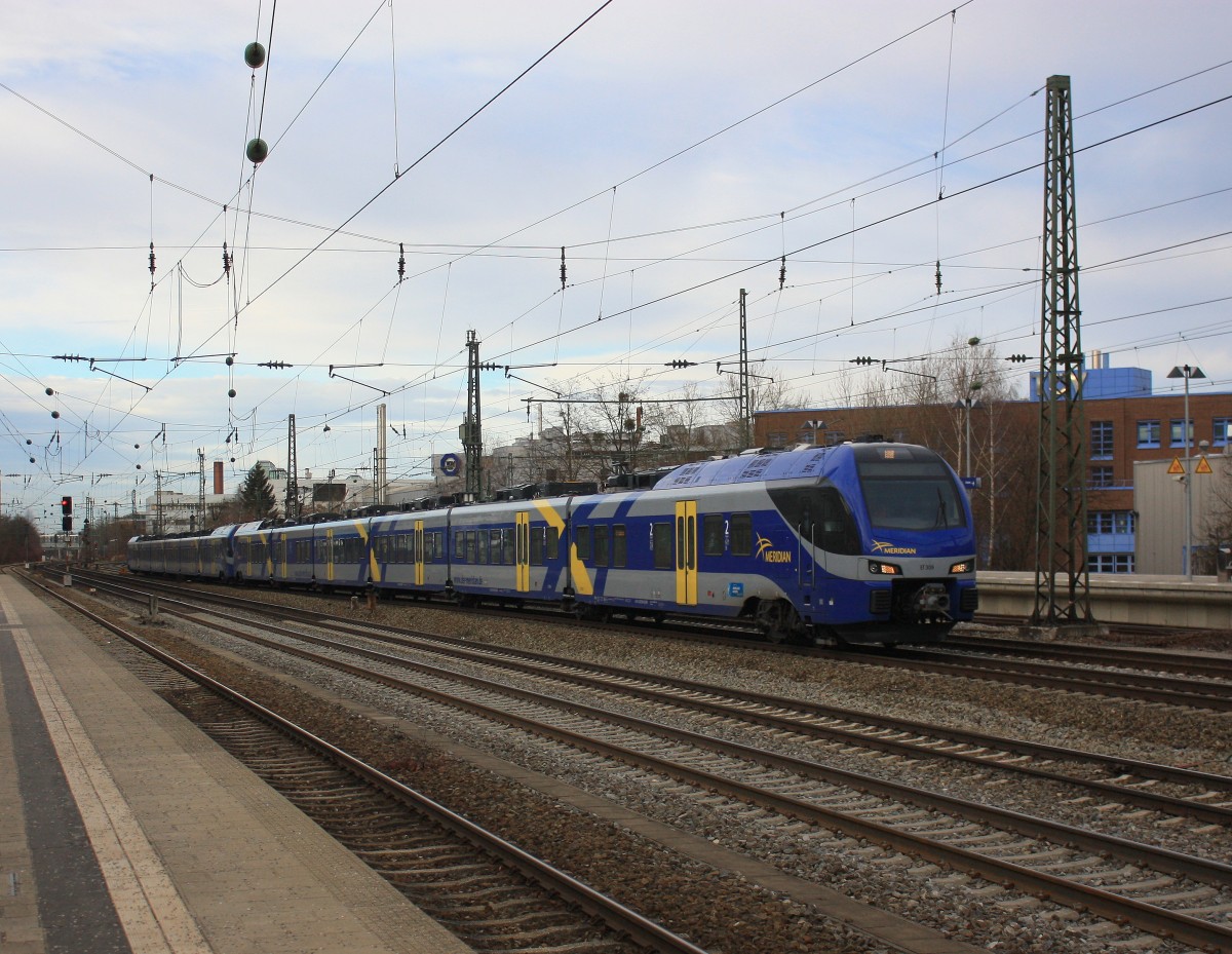 ET 308 durchf�hrt am 3. Januar 2014 vom Hauptbahnhof kommend M�nchen/Heimeranplatz.