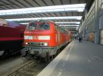 218 405-9 kurz vor Abfahrt aus dem M�nchner Hauptbahnhof am 25.