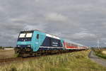 245 201-9 mit einem Regionalzug aus Nieb�ll kommend, am 12.