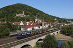 110 262 mit dem  Henkel-Zug  am 8. August 20222 bei Gem�nden am Main.