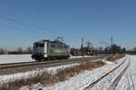 111 082 von  Rail Adventure  war am 24. Januar 2022 bei �bersee am Chiemsee auf der R�ckfahrt nach M�nchen.