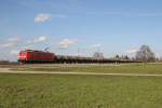 151 100-5 mit einem Kalkzug aus Salzburg kommend bei �bersee am Chiemsee.