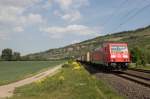 185 343-1 war mit einem Containerzug in Richtung W�rzburg unterwegs.