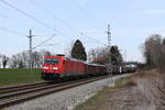 185 207 mit einem gemischten G�terzug am 20.