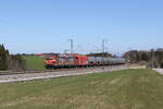 185 077  Stahl auf Stahl  mit einem M�llzug aus Freilassing kommend am 4.