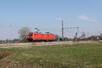 185 346 auf dem Weg zum n�chsten Einsatz. Aufgenommen am 20. M�rz 2026 bei �bersee am Chiemsee.