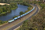 186 364 von  HSL  mit einem Kesselwagenzug aus Gem�nden kommend am 6.