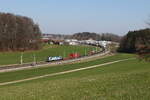 6193 810 von  Rurtal Bahn Cargo  mit einem  KLV  aus Salzburg kommend am 19. M�rz 2026 bei Axdorf.