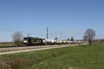 6193 626 von  BEACON  war mit einem  KLV  am 7. April 2026 bei �bersee am Chiemsee in Richtung M�nchen unterwegs.