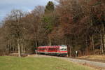 628 585 unterwegs auf der  Chiemgau-Bahn .