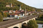650 406 der  Erfurter Bahn  am 11. Oktober 2022 bei Gem�nden am Main.