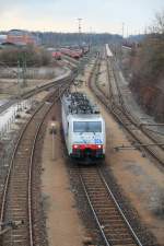 189 914 beim ausfahren aus dem Abstellbereich des Rangierbahnhofes von M�nchen-Nord am 1.