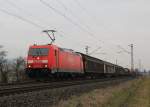185 312-6 mit einem gemischten G�terzug am 20.