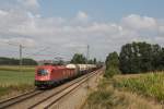 1016 028 mit einem gemischten G�terzug am 20.