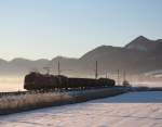 1116 030-6 mit einem gemischten G�terzug aus Salzburg kommend am 20.