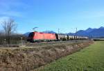 1116 052-2 mit einem gemischten G�terzug aus Salzburg kommend am 23.