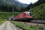 1116 144-5 nach der Ausfahrt aus den Tauern-Tunnel bei B�ckstein am 6.