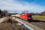 1116 101 mit einem gemischten G�terzug auf dem Weg nach Freilassing.