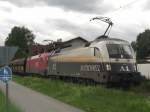 1116 280-7 als  A1  mit einem G�terzug vom Zementwerk in  Rohrdorf in Richtung Rosenheim unterwegs.