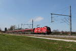 1116 251  100 Jahre �BB  war am 7. April 2026 bei �bersee am Chiemsee in Richtung Salzburg unterwegs.